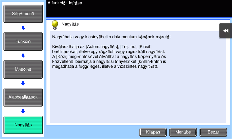 A Segítség funkció használata 3.