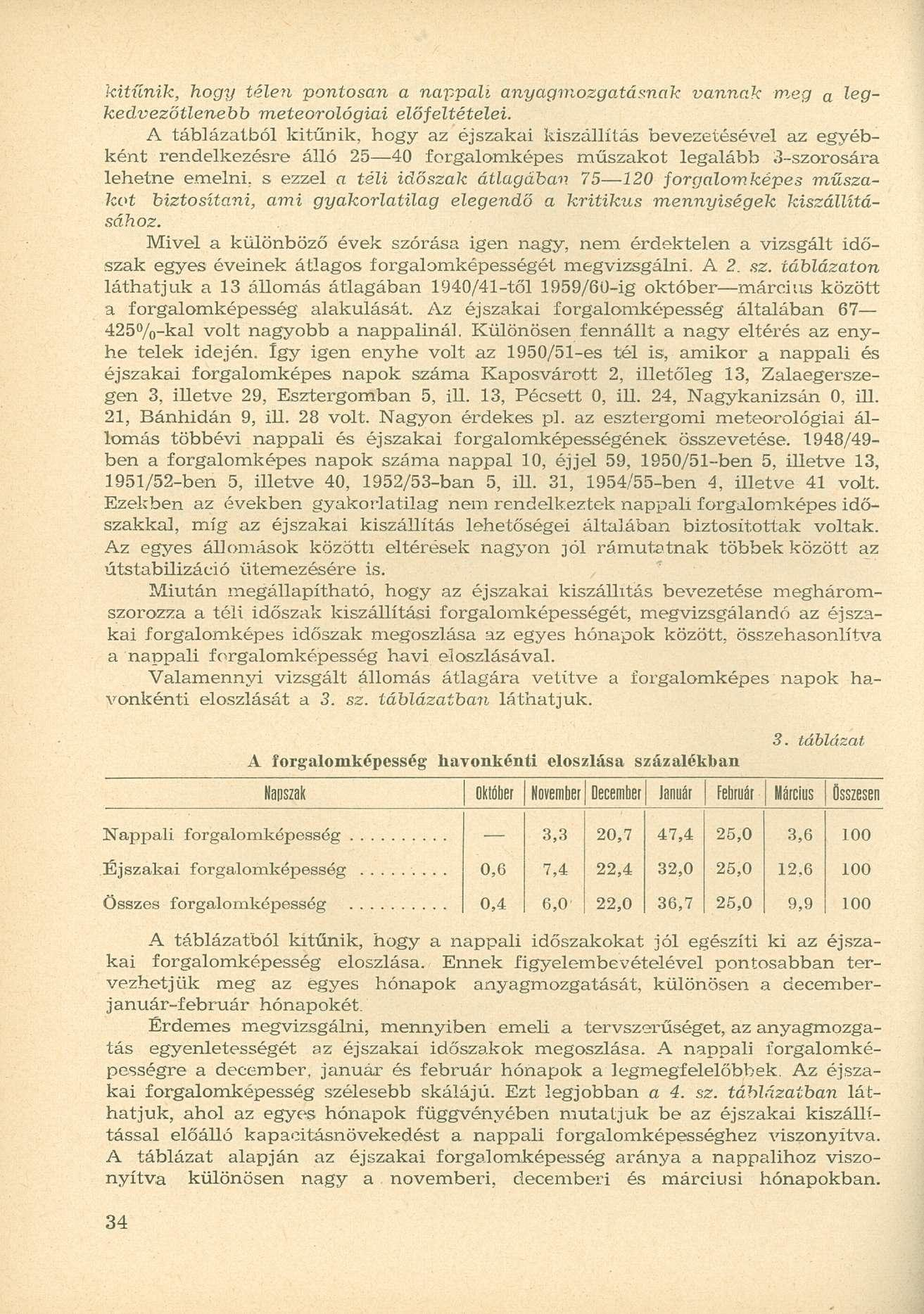 kitűnik, hogy télen pontosan a nappali anyagmozgatásnak vannak meg a legkedvezőtlenebb meteorológiai előfeltételei.