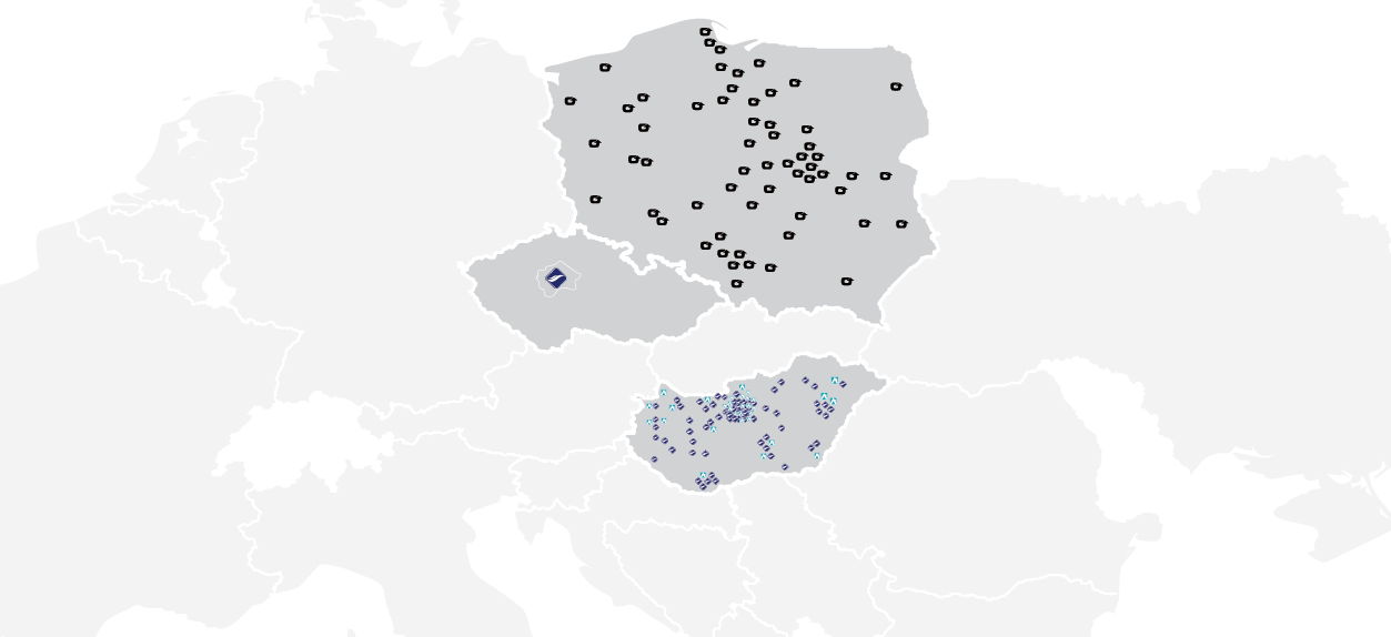 FRANCHISE SZEGMENS TERÜLETI LEFEDETTSÉGÜNK Lengyelország 2016-ban a cégcsoport tulajdonába került Lengyelország legnagyobb ingatlan- és hitelközvetítő hálózata a Metrohouse, így a Duna House régió