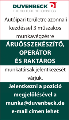 sulyi@ andreasagro.com; www. andreasagro.com INGATLANIRODA ambíciózus értékesítő munkatársakat keres. Email: kerek.tamas@ dh.