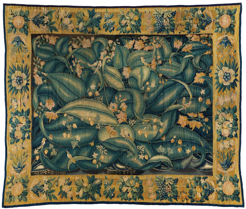Verdûr / Verdure Flandria, 1550 1560, gyapjú, szövött falkárpit (Ipar - mûvészeti Múzeum, Budapest) / Flanders, 1550 1560, wool, woven tapestry (Museum of Applied Arts, Budapest) Színekre hangolva