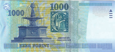 1000 Forint - többszínû, az összhatás kék, vízjeles fehér papíron /mehrfarbig, blaue Gesamtwirkung, auf wasserzeichnetem, weissem Papier/ multi-coloured, the general effect is blue, on watermarked