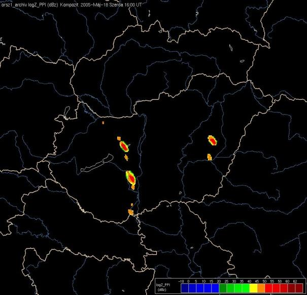N minlimit = 5 radarpixel (20 km 2 ), R minlimit = 45 dbz A