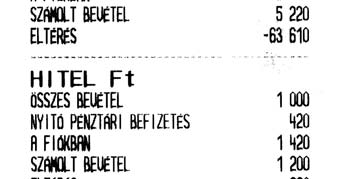 Amennyiben nem került kerekítésre a nyugta végösszege, az ÖSSZESEN sor kerül hozzáadásra az adott nyugtáról. 24.