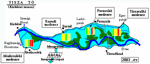 A Tisza-tó vízminősége A Tisza-tó vízminőségének meghatározása érdekében évi 8 alkalommal kerül sor mintavételre a Sarudi-, a Poroszlói-, a Tiszavalki medencék közepén, illetve az Abádszalóki