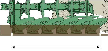 Felépítés és működés Munkaszélesség A munkaszélesség az áthaladás során megművelt szántószélességnek felel meg.