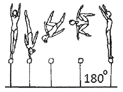 611 F- Arabian salto tucked (takeoff bwd with ½ twist [180 ], salto fwd) 5.112 5.212 5.