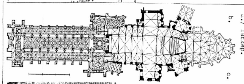 égbetörő térarányok. Ezek az ismérvek az angol gótika fejlődése során végig megmaradtak. Durham, katedrális (1093-1143), Ely, székesegyház (1133-1174), Peterborourgh, székesegyház (1128-1200), stb.