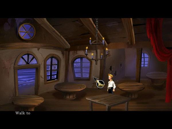 Secret of Monkey Island: Special Edition - 5. oldal Tartsunk felfele, hogy beláthassuk az egész szigetet. Haladjunk keletre, a house felé, de az úton megállít minket egy troll!