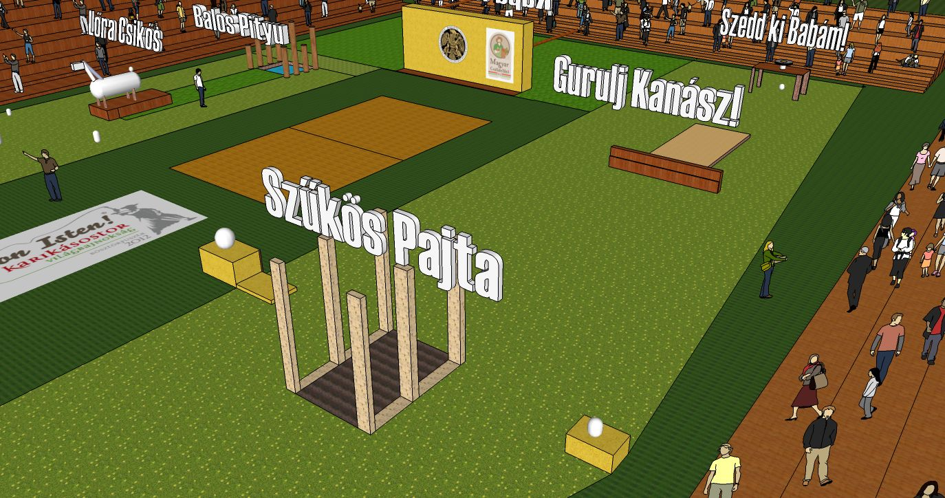 Szűkös pajta: Az oszlopok közé beszaladva, a jobbra és