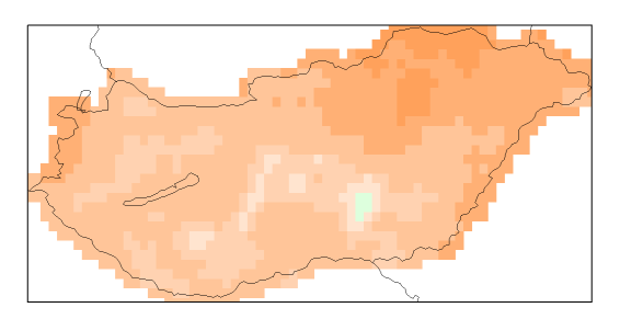 ábra: A 2021 2050 időszakra vonatkozó éves és évszakos csapadékváltozás alsó és felső