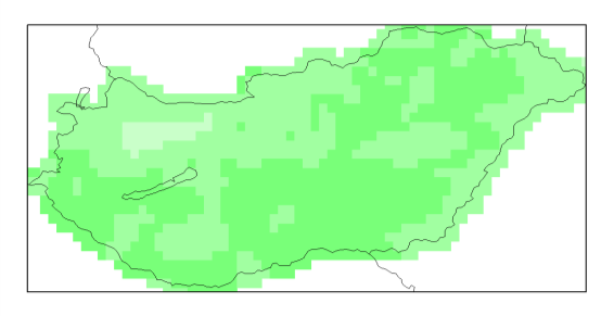 csapadékváltozás alsó és felső határa (%) az ALA-