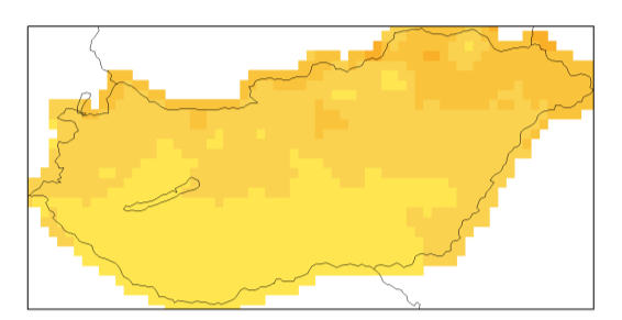 ábra: A 2021 2050 időszakra vonatkozó éves és évszakos hőmérsékletváltozás alsó és felső