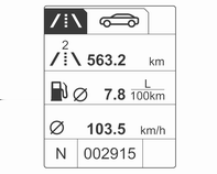 Műszerek és kezelőszervek 101 Napi km-számláló 2 Átlagfogyasztás 2 Átlagsebesség 2 lehetőség van arra, hogy különböző vezetők, különböző fedélzeti információkat jelenítsenek meg.