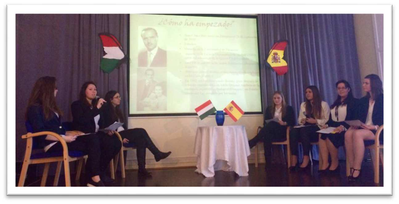 készült a ppt és próbáltunk és próbáltunk. Izgultunk, hiszen a Bajza életében talán először látogatott ide nagykövet. Büszkék voltunk magunkra, Kati nénire, és az iskolánkra.