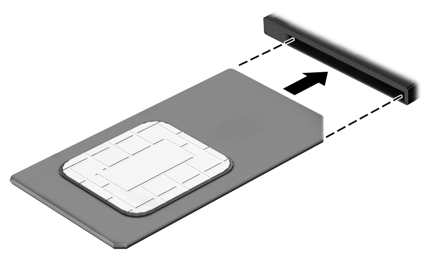 6. Tegye be a SIM-kártyát a SIM-kártya foglalatába, majd finoman nyomja be a kártyát, amíg biztosan a helyére nem kerül. MEGJEGYZÉS: ábráin láthatótól.