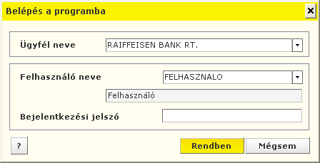 Válassza ki a bejelentkezési nevét és adja meg jelszavát.