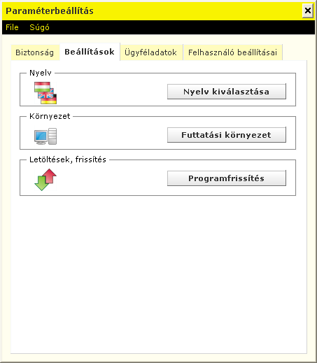 10.7 Programfrissítés 1. Indítsa el az Electra programot, majd kattintson a Paraméterbeállítás ikonra. 2. Válassza ki a bejelentkezési nevét és adja meg jelszavát.