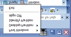 3. Képoptimalizálás Címsor opciók Az Desktop partition (Asztal partíció) az aktív könnyen elérheti az asztalt, illetve bármennyi ablakot küldhet bármelyik partícióra anélkül, hogy áthúzná.