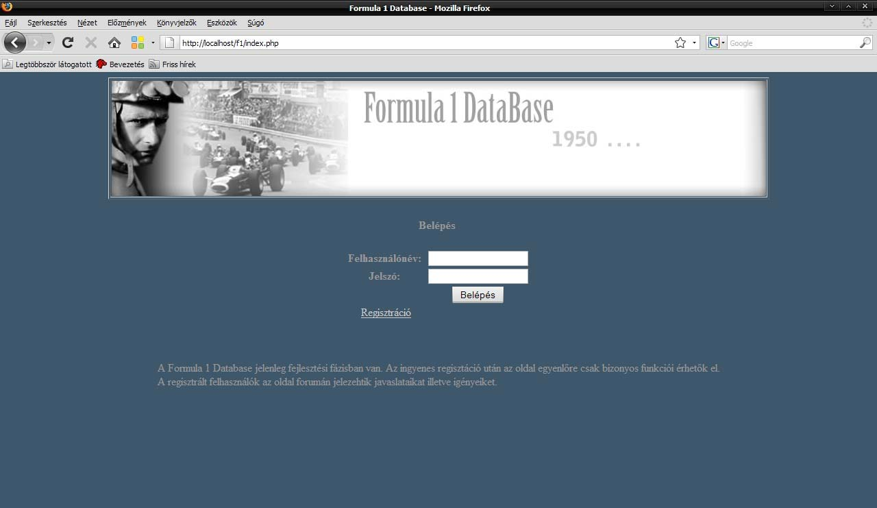 A rendszer ismertetése Bejelentkezés A felhasználót a web böngésző címsorába megfelelő kiszolgáló adatainak megadásával az alábbi oldal fogadja (5. ábra).