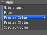 A magyarázatok a Printer Setup menü