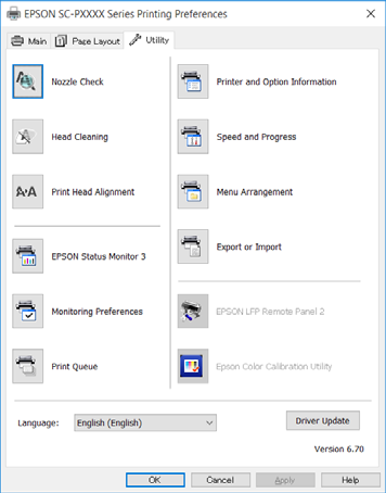 A nyomtató-illesztőprogram használata (Windows) A Segédprogram fül összegzése A nyomtató-illesztőprogram Utility (Segédprogram) fülét használva az alábbi karbantartási funkciókat hajthatja végre.