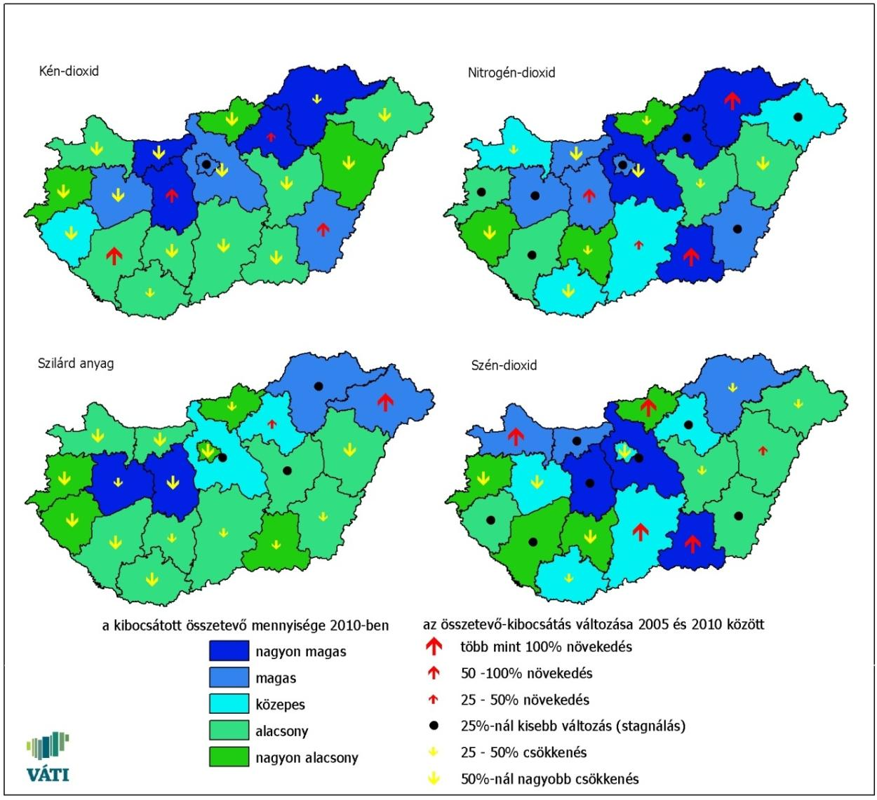 mentén a nagymértékű hazai és tranzit forgalom következtében a legmagasabb, de jelentős a DNY-ÉK vonal mentén is, valamint szigetszerűen a nagyvárosok és közlekedési csomópontok környékén.