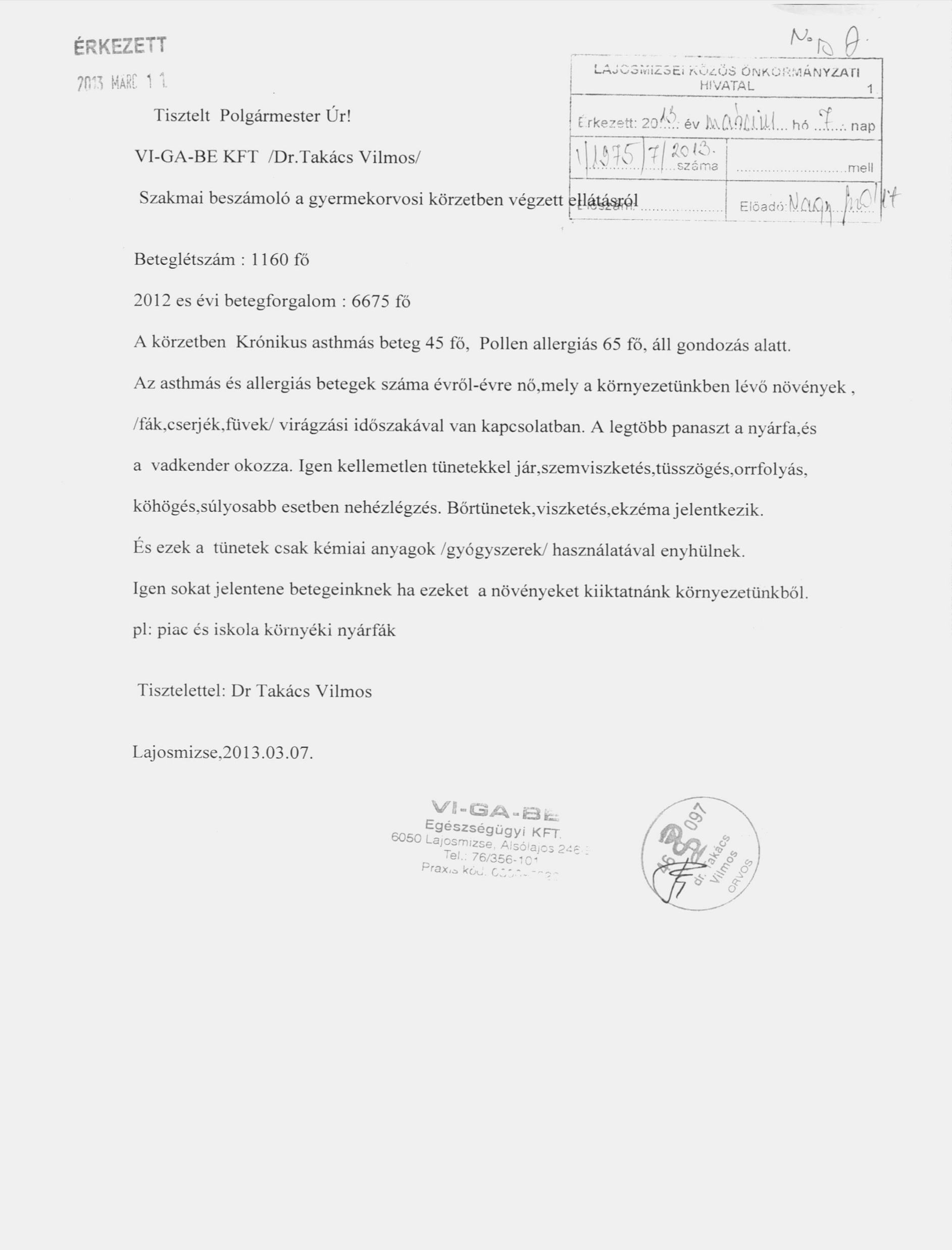 dr. Takács Vilmos házi