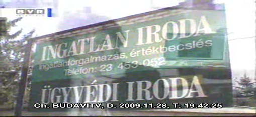 A 19:42:09-20:19:06 óra között bemutatott,,budavidéki Ingatlanpiac szegmensben a Németh Ingatlan Iroda vezetője részletesen ismertette a cég tevékenységi körét, üzletpolitikáját (,,teljeskörű,