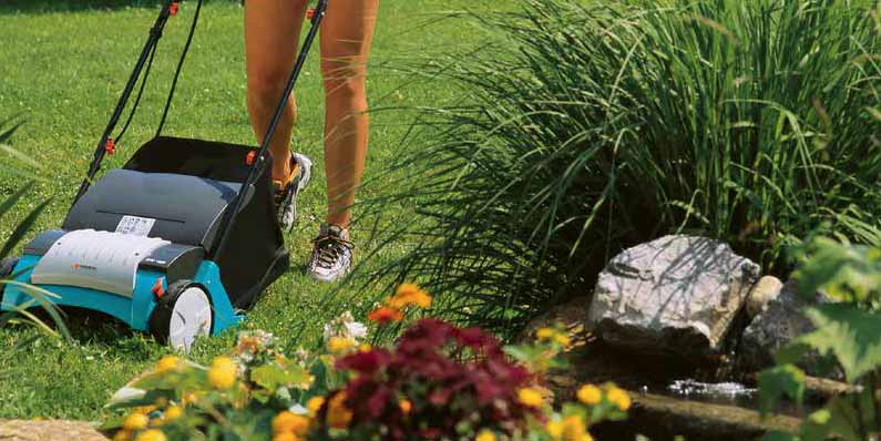 GARDENA Elektromos gyep- / mélyszellőztető Attraktív megjelenés, optimális irányíthatóság és nagy erő a hatékony gyepmegújításhoz. Állítókar A munkamélység kényelmesen beállítható.