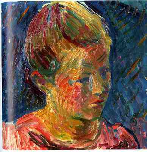 1. Cuno Amiet (Solothurn, 1868 - Oschwald, 1961): Fiatal lány (Olaj, vászon, 32 x 32 cm, Jelezve jobbra lent: CA 09 (mélyítve a friss