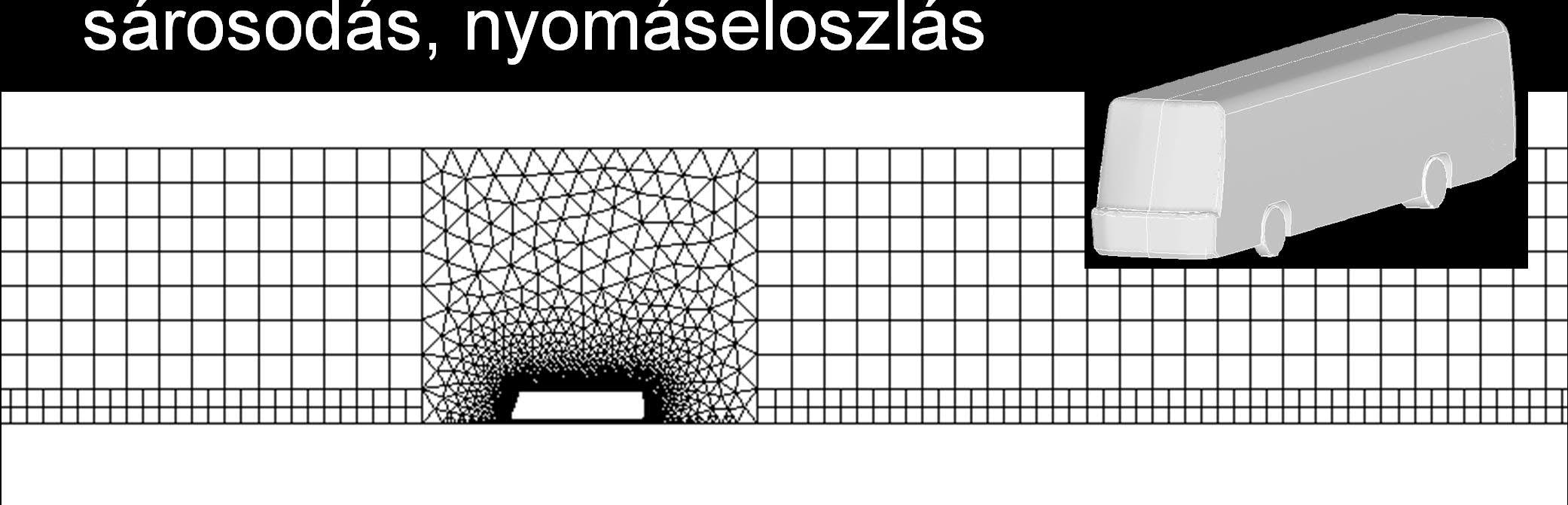 Numerikus szimuláció: autóbusz hátfalsárosodás, nyomáseloszlás Cp Nyom áseloszlás a hátfal szim m etriasíkjában 0.2 0 0 0.1 0.2 0.3 0.4 0.5 0.6-0.2-0.4 buszhatfal1-0.