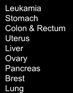 Rate per 100.000 male population 60 40 20 Leukamia Stomach Colon & Rectum Esophagus Liver Bladder Pancreas Prostate Lung Rate per 100.