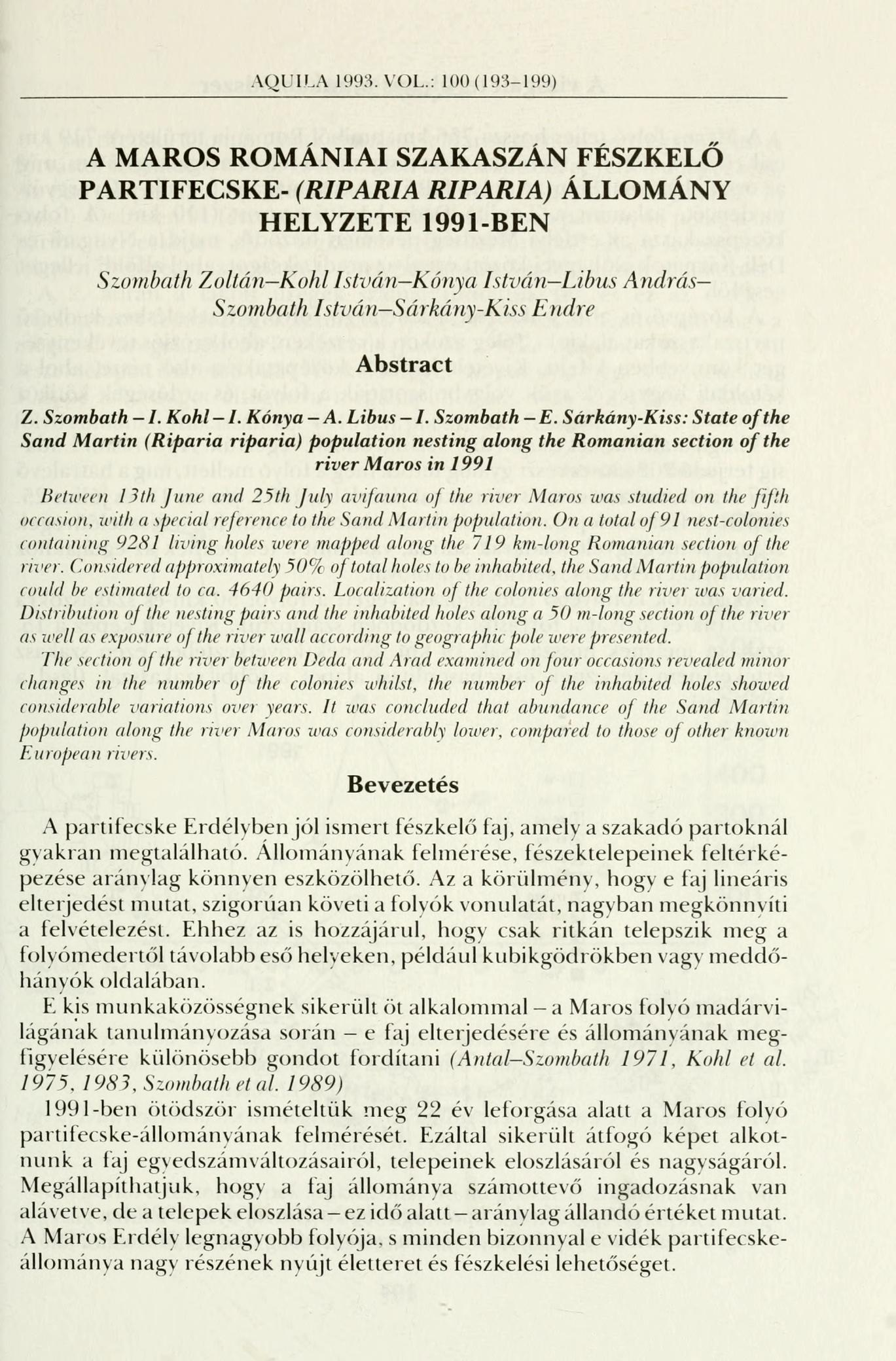 AQUILA 1993. VOL.