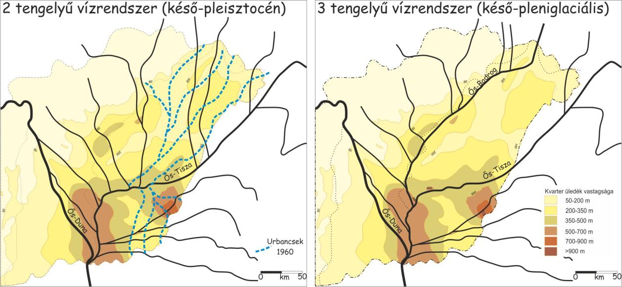 3. NEGYEDIDŐSZAKI VÍZRAJZ való származását (azaz az ős-tiszai eredetet) A délkeleti behordás az Erdélyi-középhegységből csak kb.