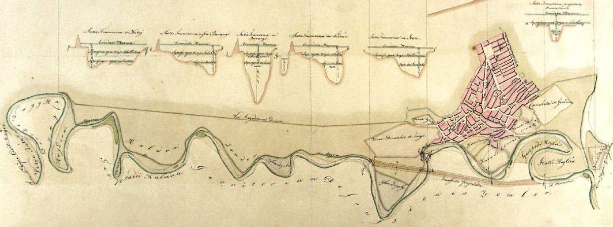 2.2. ábra: Giba A. szabályozási terve Csordajárás és Zugoly térségében (1827) kereskedelmi és gazdasági okokból tiltakozott (Laczay 1975).