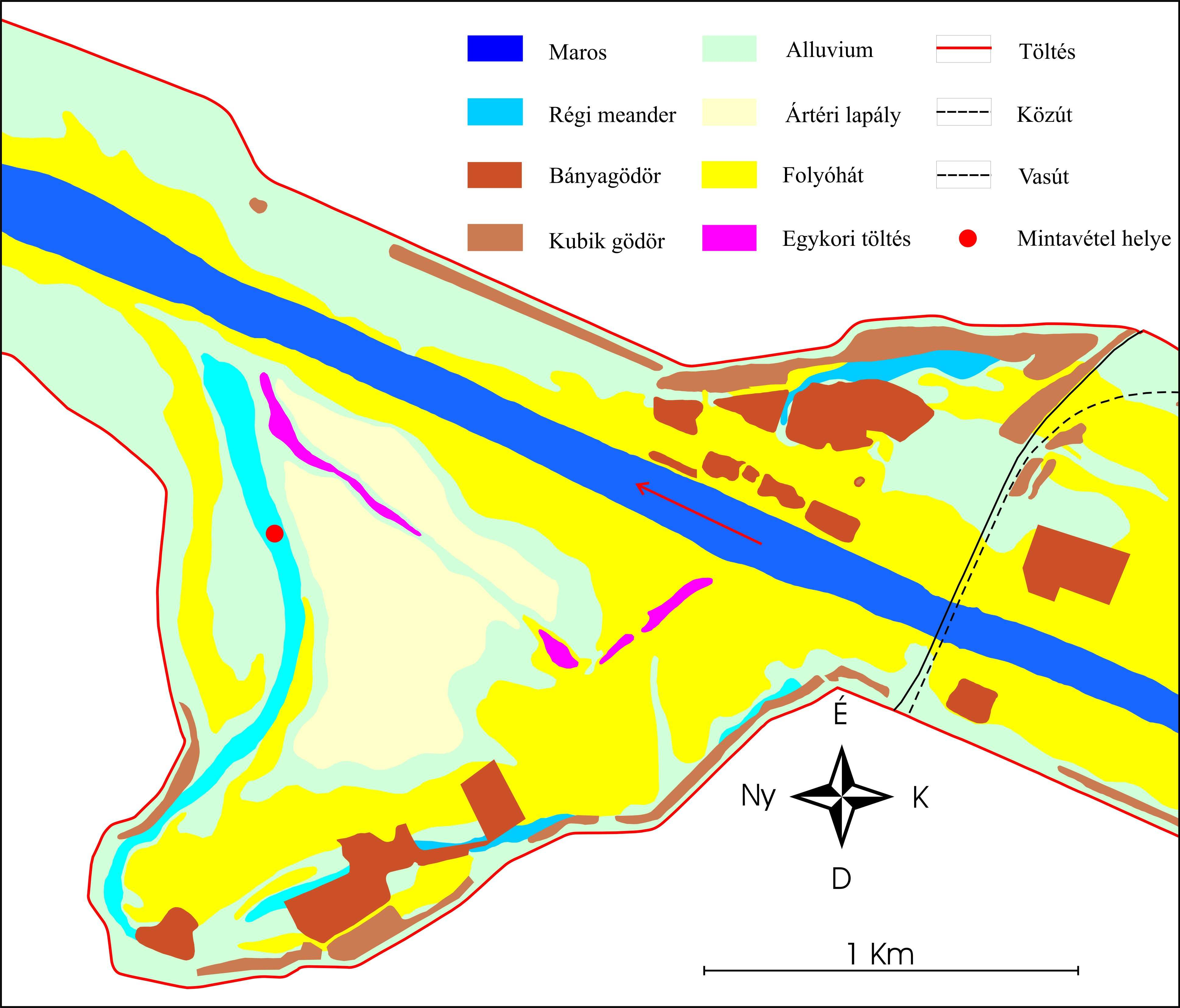 2.11. ábra: A zugolyi öblözet geomorfológiai vázlata 2.5.4 Vetyeháti mintaterület A vetyeháti mintaterület a folyó 7,0-14,0 fkm-e közé esı hullámtéri szakasza (2.12.
