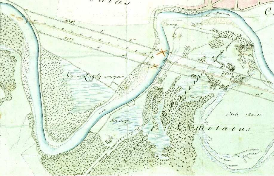 Buday M. 1820-ban készült térképe 30 szerint (3.12. ábra) a mai öblözet jelentıs részét erdık és mocsaras területek borították, csupán a kezdetleges Kosaras töltés által védett része volt mővelhetı.