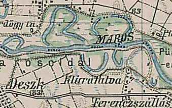3.15. ábra: Kiterjedt mocsárvilág még a III. katonai térképezés (1881-84) idején is A hullámtörı és botoló erdısávok telepítését rögzítette a III.