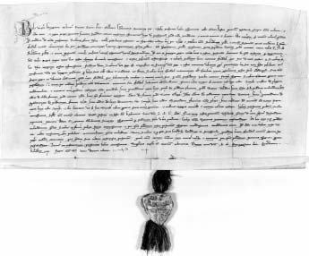18. Károly Róbert oklevele Csandal határleírásáról (1323) Ugyanazon a napon Szencen írták levelüket az országnagyok is, ezzel megígérték, hogy a már említett békét megtartják.
