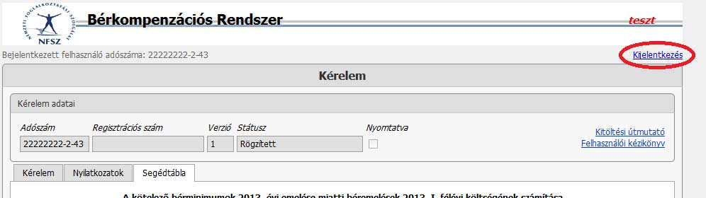 használatakor a kérelem verziószáma automatikusan növekszik!