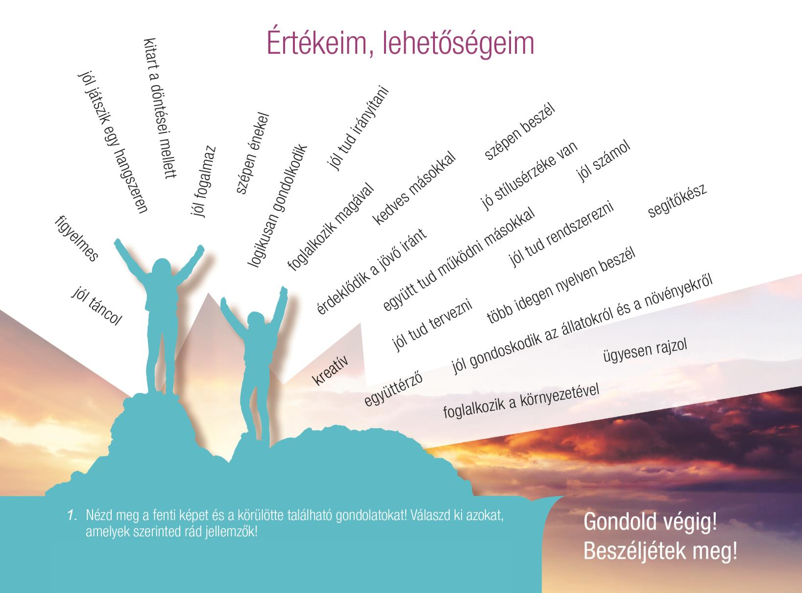 TOVÁBBI ÖTLETEK 1. Talentum kereső A TK motivációs feladata felhasználható egyszerűbb önismereti feladatként az órára.