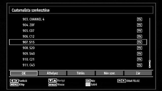 A művelet után beállíthatja a Keresési lépést 8000 KHzre vagy 1000 KHz-re. Ha az 1000 KHz-et választja, a TV a leírt módon végzi a keresési folyamatot. A Keresési időtartam ennek megfelelően nő.