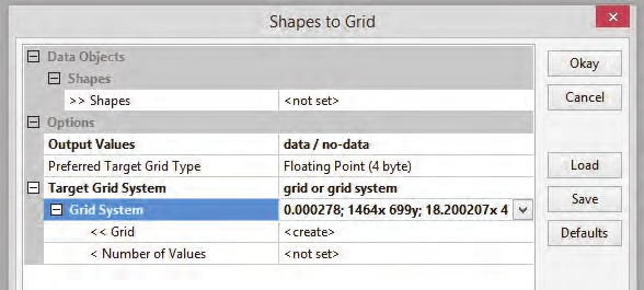 Grid System sorban a grid or grid system opció kiválasztása után a Grid System sorban a legördülő menüből az eredeti magassági adatokat tartalmazó GRID rendszerét kell kiválasztani.