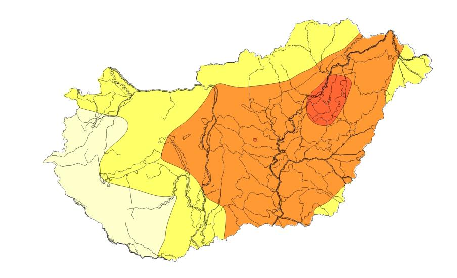 Amennyiben a három nyári hónap (június-július-augusztus) csapadékszegény és meleg lesz, az aszály erős fokozata az alföldi területek nagy részén