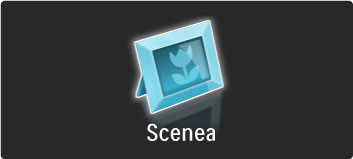 Scenea A Scenea funkció jóvoltából beállíthatja valamely fényképét úgy, hogy a TV képerny!jén jelenjen meg. Válassza ki fotógy"jteménye kedvenc darabját.