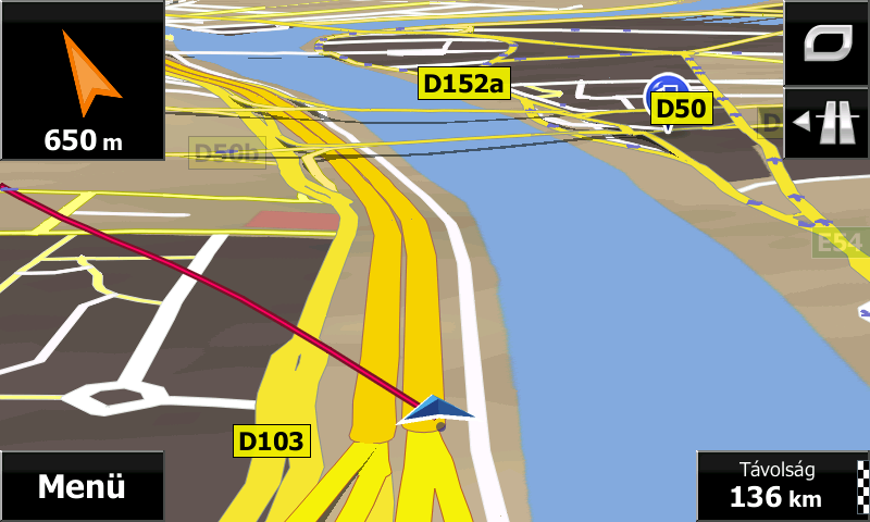 4 Off-road navigáció A készülék használatának megkezdésekor a Fiat Punto AVN termékhez kapott jó minőségű vektorgrafikus térképeken lévő útvonalhálózatot felhasználva tervezi meg az útvonalat.