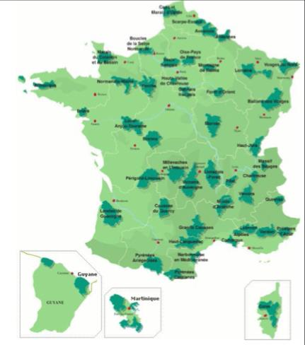 Francia regionális natúrparkok száma: 48 (2012. május 22.
