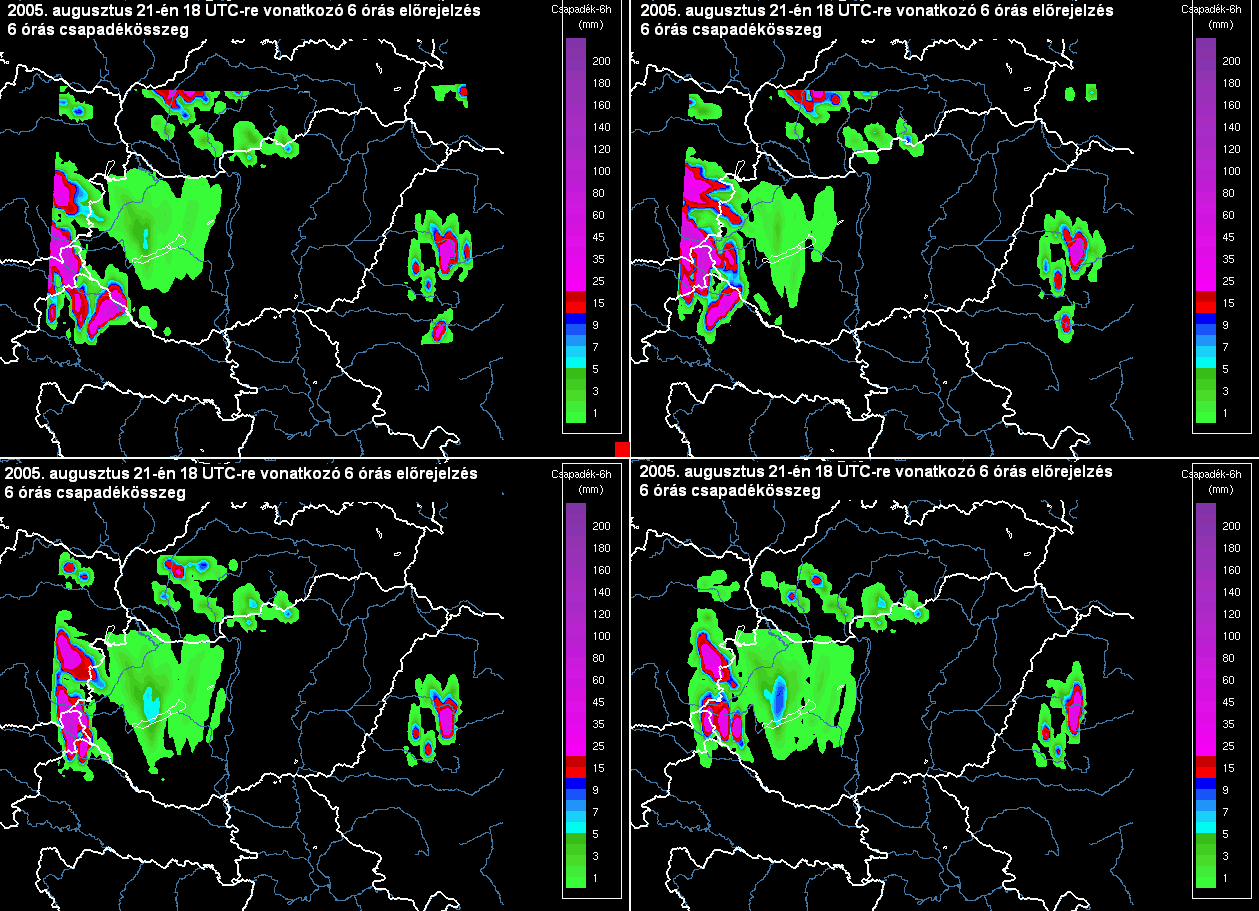 órás csapadékösszeg, 2005. aug. 22. 0 UTC) B.3. ábra.