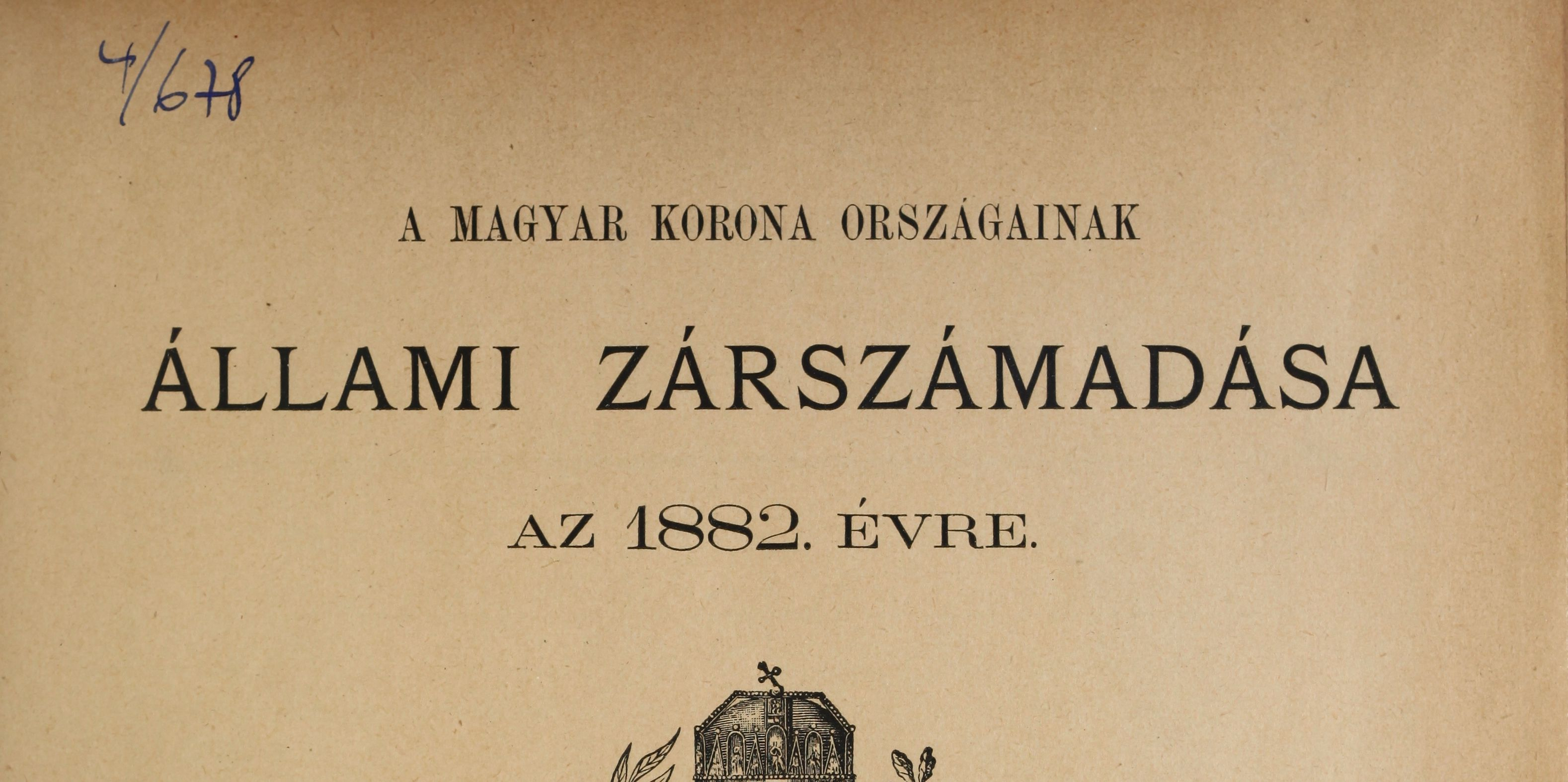 ÁLLAMI P BUDAPESTEN, 1883.